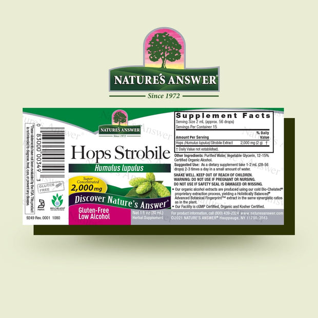 Nature's Answer hops strobile lúpulo extracto 30ml