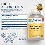 Solaray glicinato de magnesio x 120 cáps