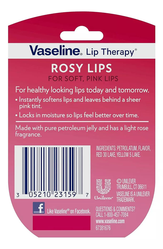 Vaseline lip therapy rosy lips 7gr x 2un